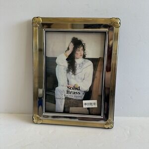 Vintage Solid Brass Lacquered Picture Frame‎ Mixed Metal Knots Rectangle 5X3